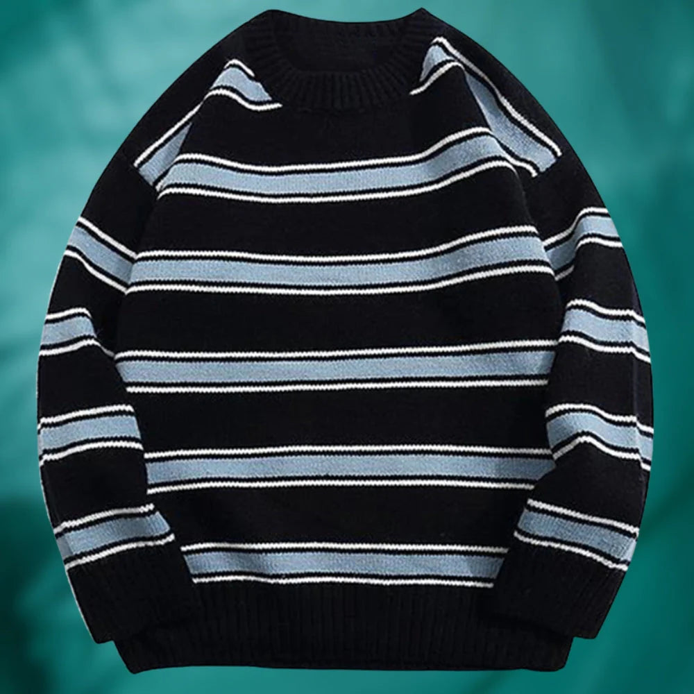 Katherine | Striped Crew Neck Jumper in Merino Wool