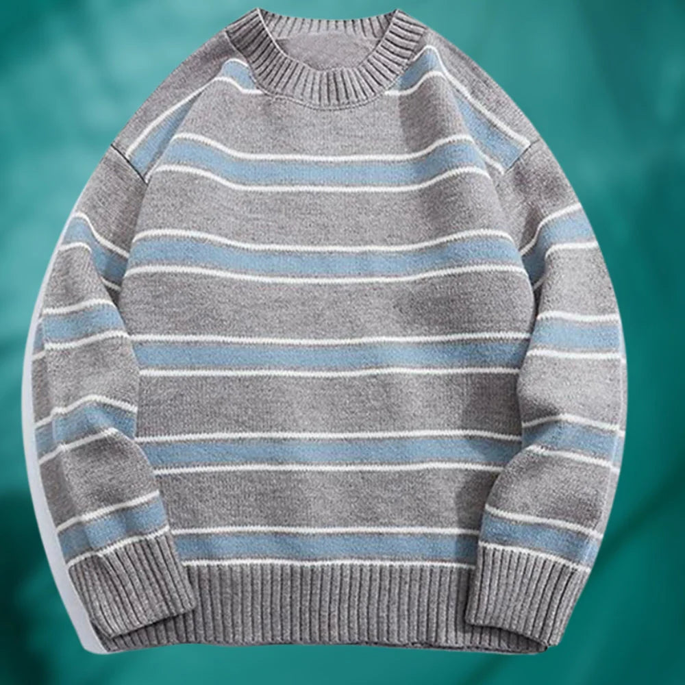 Katherine | Striped Crew Neck Jumper in Merino Wool