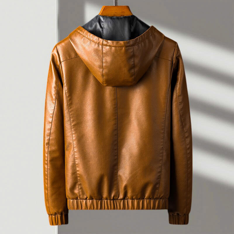 The Marcello - Hooded Leather Jacket