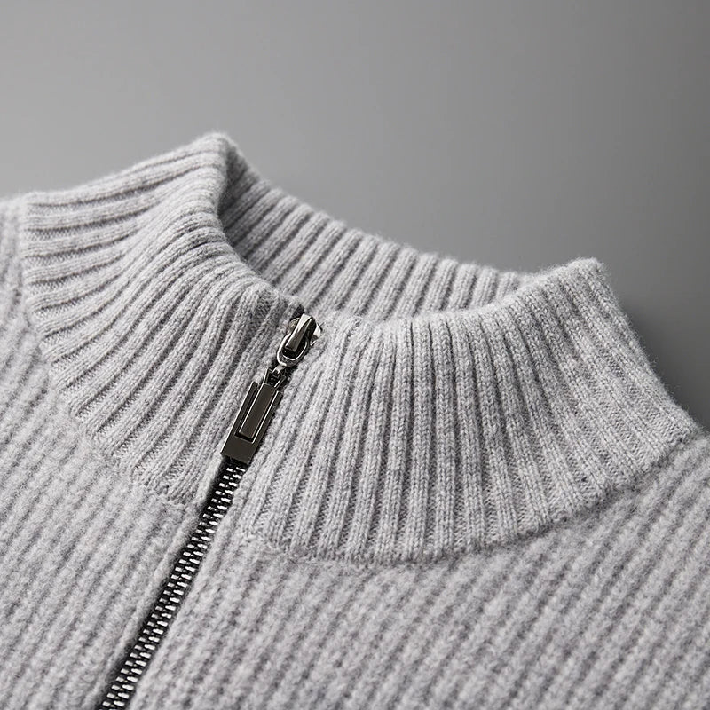 Olivier Laurent | Men’s 100% Cashmere Wool Full Zip Jumper