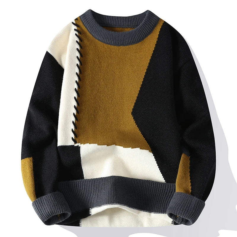 Jonas | Hand-knitted Colourblock Jumper