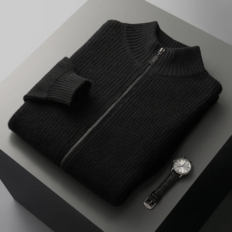 Olivier Laurent | Men’s 100% Cashmere Wool Full Zip Jumper