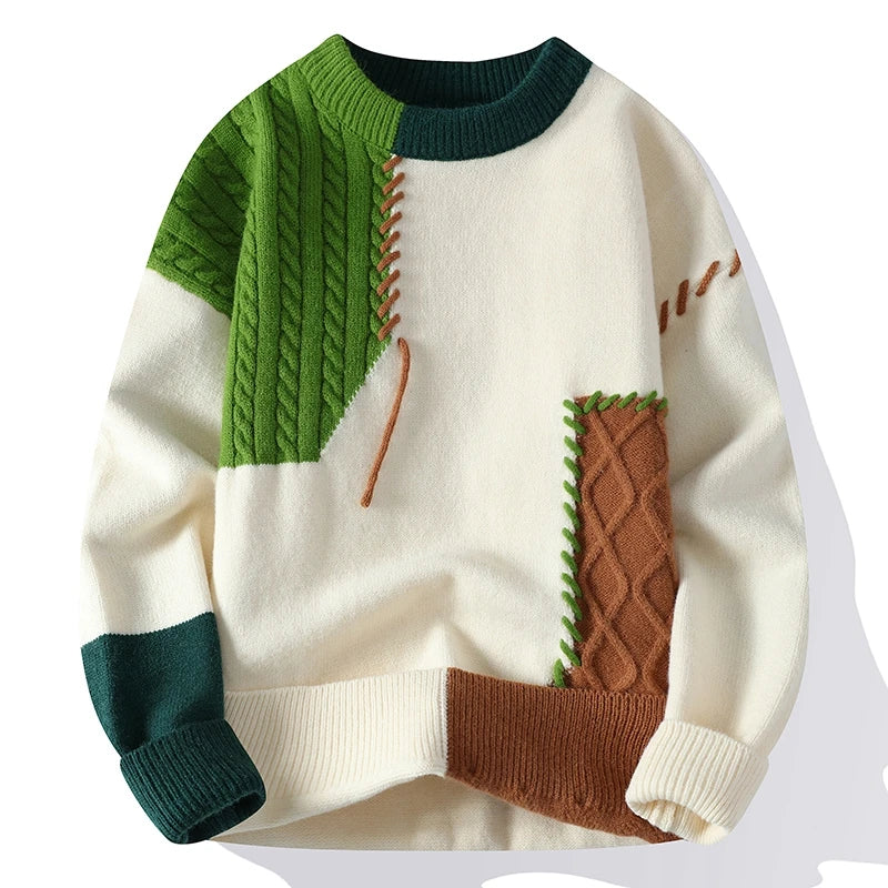 Jonas | Hand-knitted Colourblock Jumper