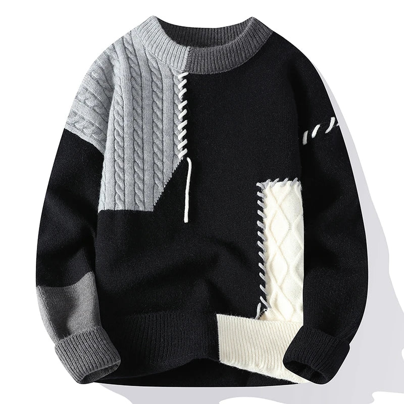 Jonas | Hand-knitted Colourblock Jumper