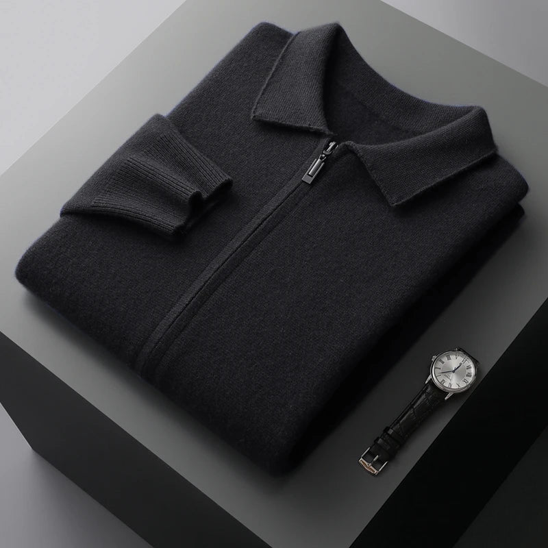 Alexander | Men's Cashmere Knitted Zip-Through Jacket