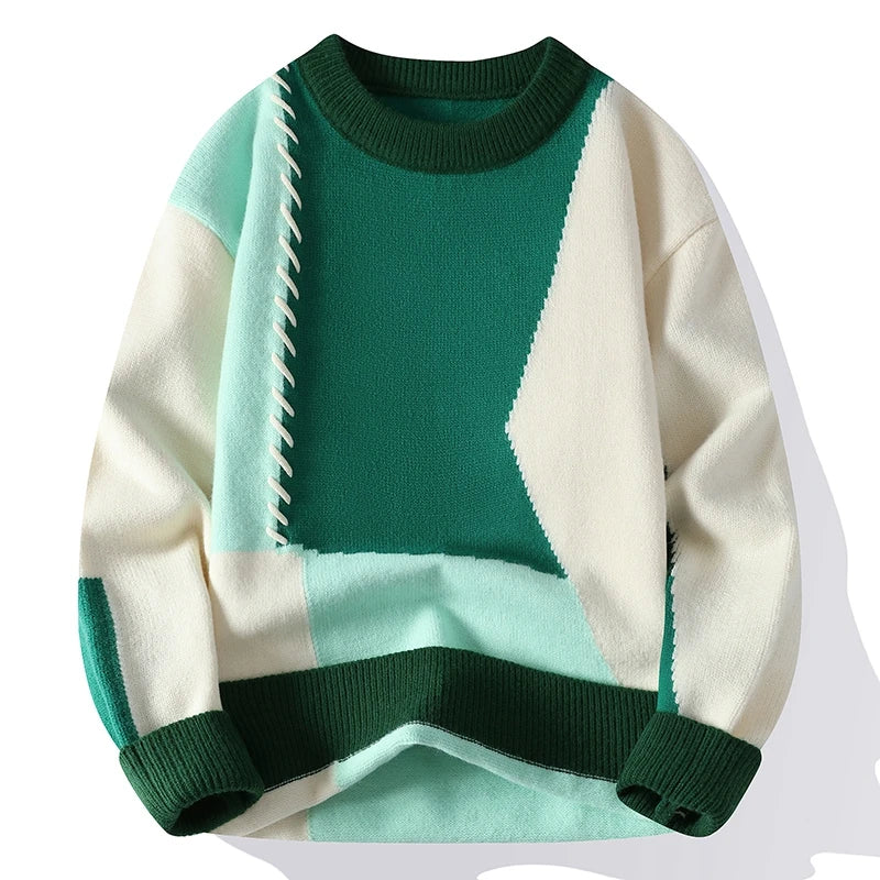 Jonas | Hand-knitted Colourblock Jumper