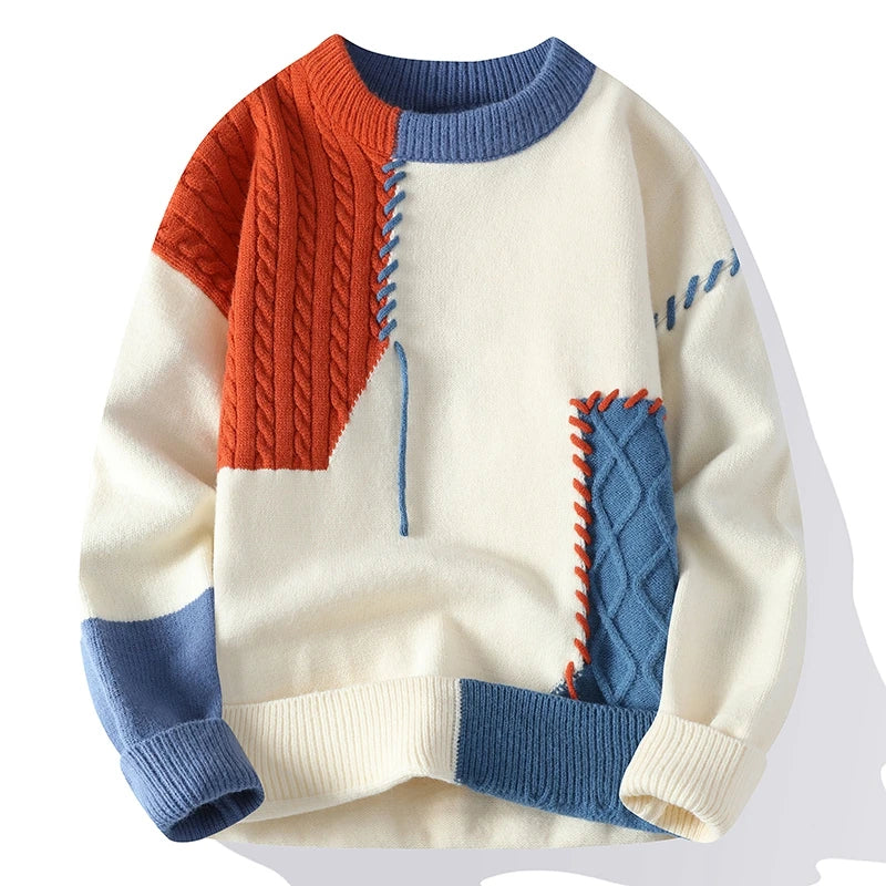 Jonas | Hand-knitted Colourblock Jumper