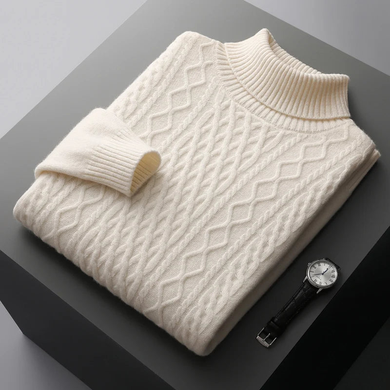 Rafael Ricci | 100% Cashmere Cable Knit Turtleneck