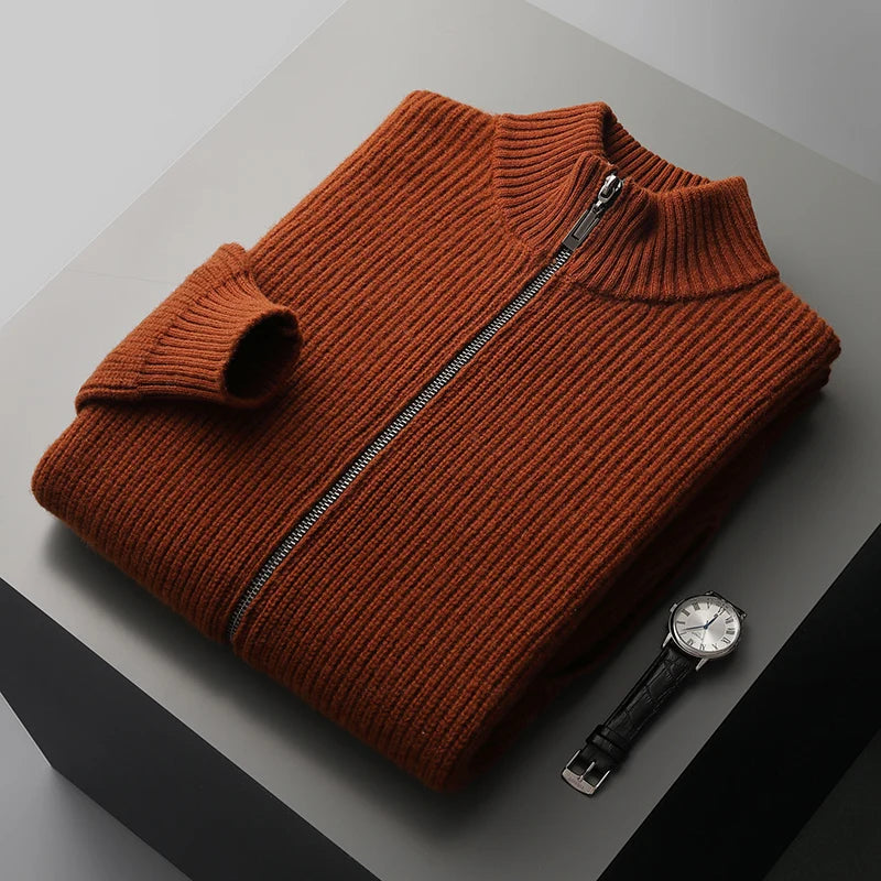 Olivier Laurent | Men’s 100% Cashmere Wool Full Zip Jumper