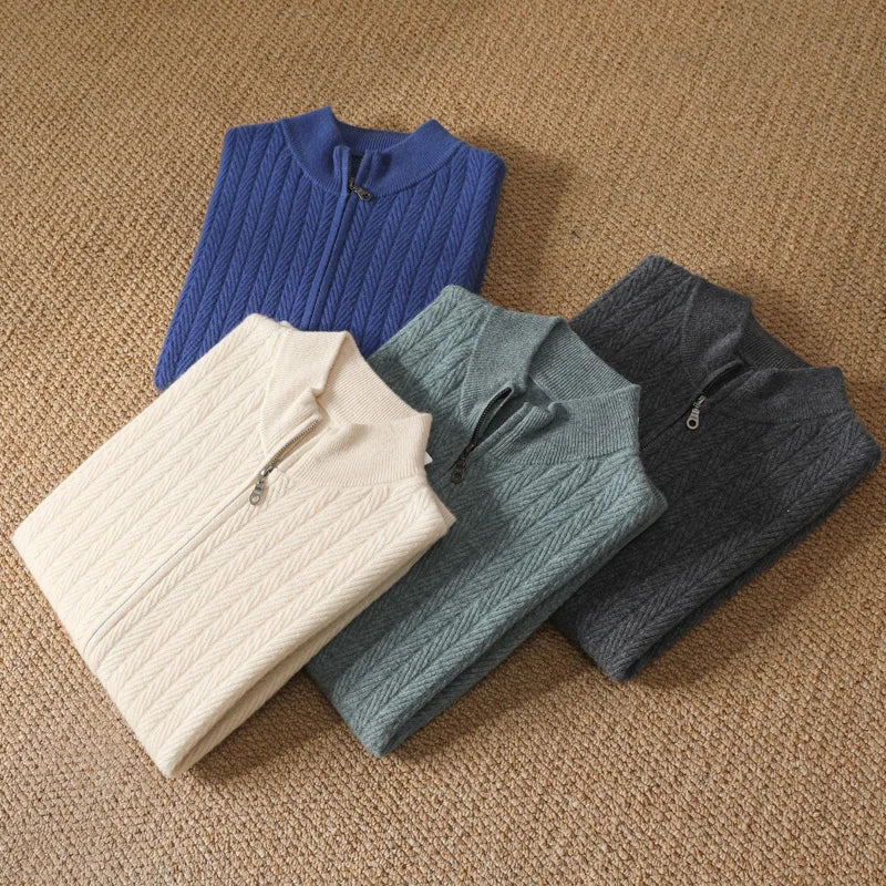 Harrison Beaumont | Men’s 100% Merino Wool Full Zip Jumper