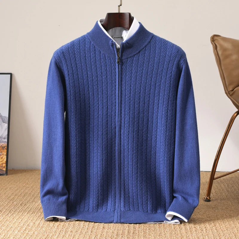 Harrison Beaumont | Men’s 100% Merino Wool Full Zip Jumper