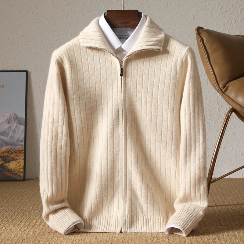 Riccardo Monti | Men’s Full Zip Jumper 100% Merino Wool