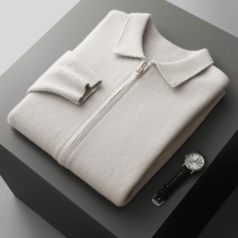 Alexander | Men's Cashmere Knitted Zip-Through Jacket