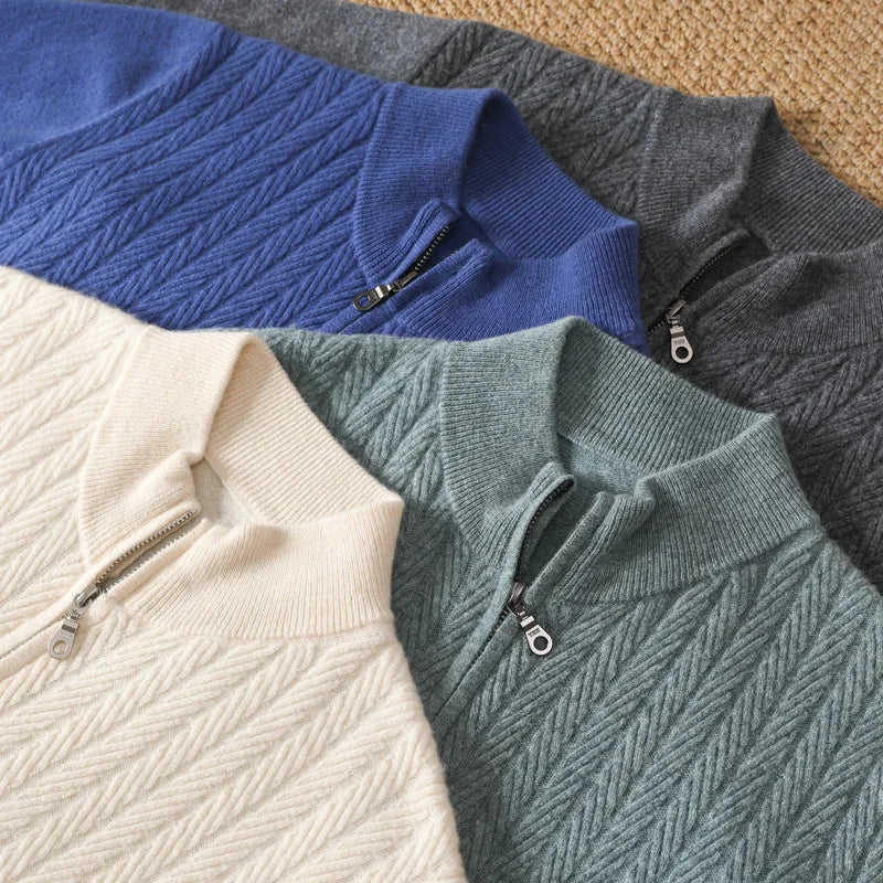 Harrison Beaumont | Men’s 100% Merino Wool Full Zip Jumper