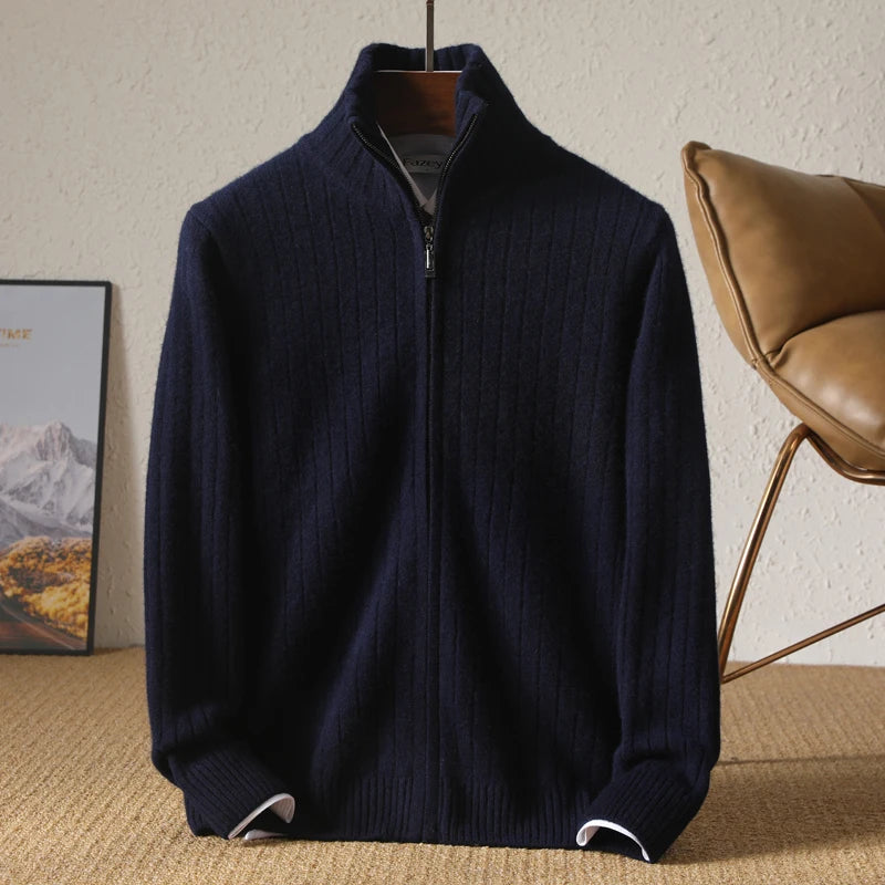 Riccardo Monti | Men’s Full Zip Jumper 100% Merino Wool