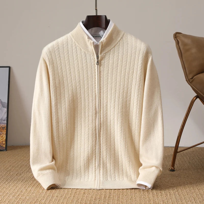 Harrison Beaumont | Men’s 100% Merino Wool Full Zip Jumper