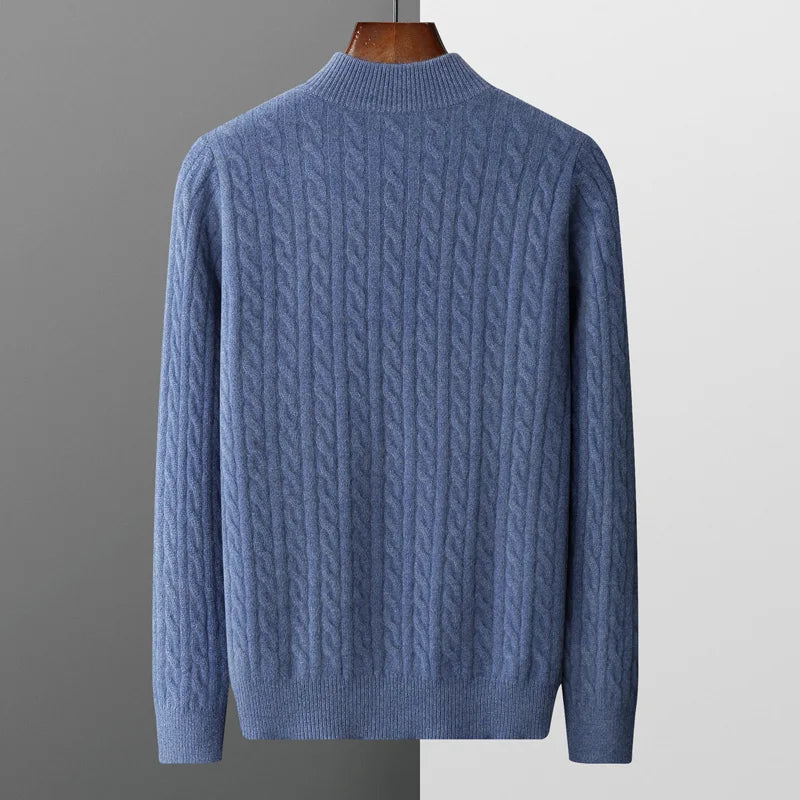 Sandro Costa | Men's 100% Cashmere Quarter-Zip Sweater