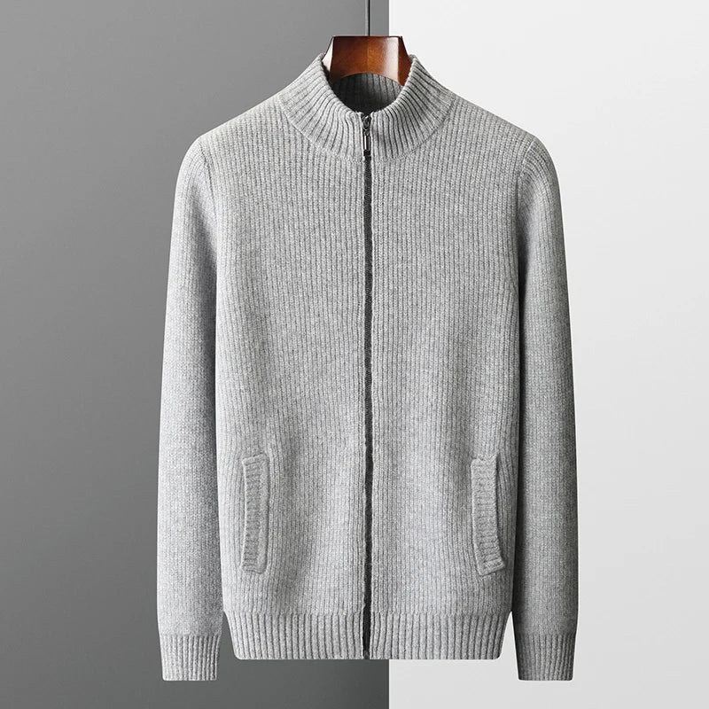 Olivier Laurent | Men’s 100% Cashmere Wool Full Zip Jumper