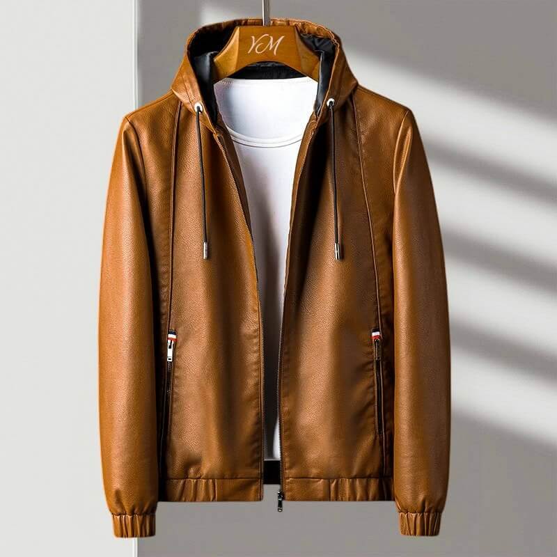 The Marcello - Hooded Leather Jacket