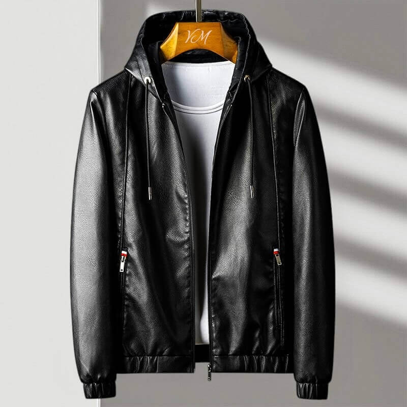 The Marcello - Hooded Leather Jacket