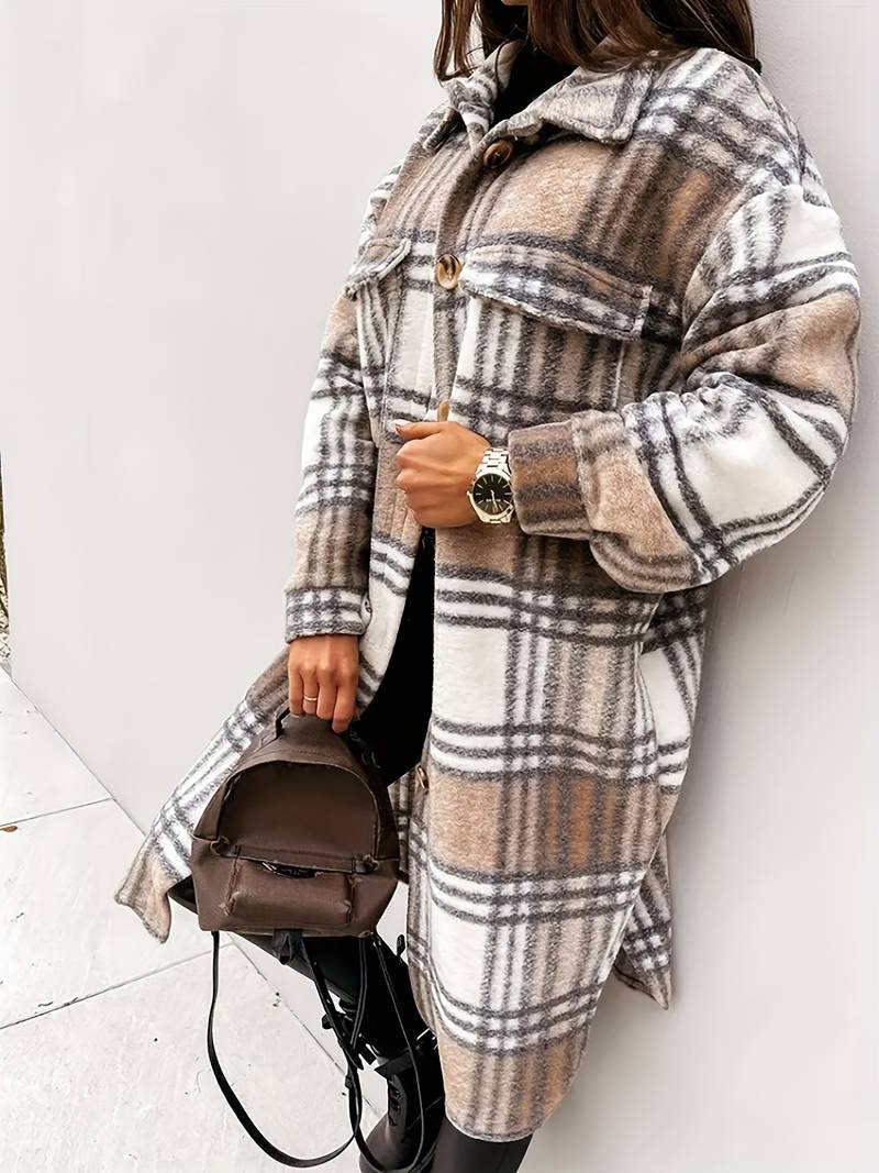 Kira | Elegant Checked Winter Coat