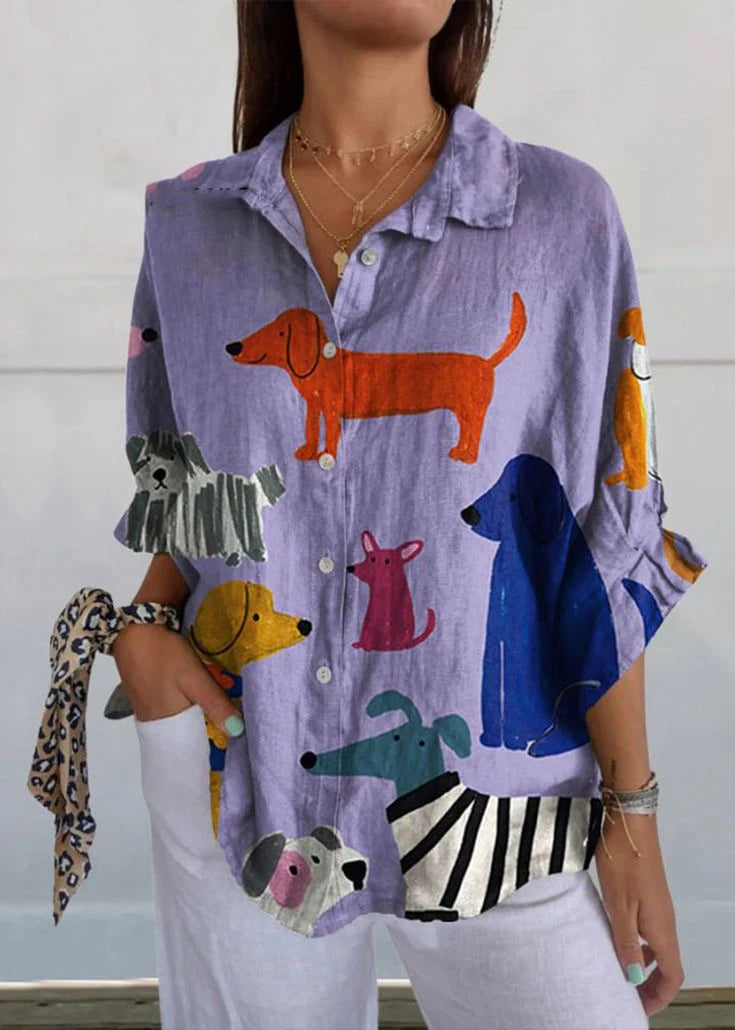 Ziggy | Exclusive Women's Shirt with Artistic Dog Print